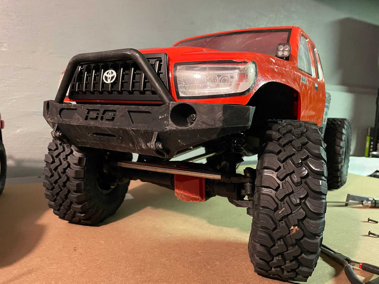 Honcho Older Toyota Style Front Grill - Updated w/ Logo Spot! - Unpainted for SCX6