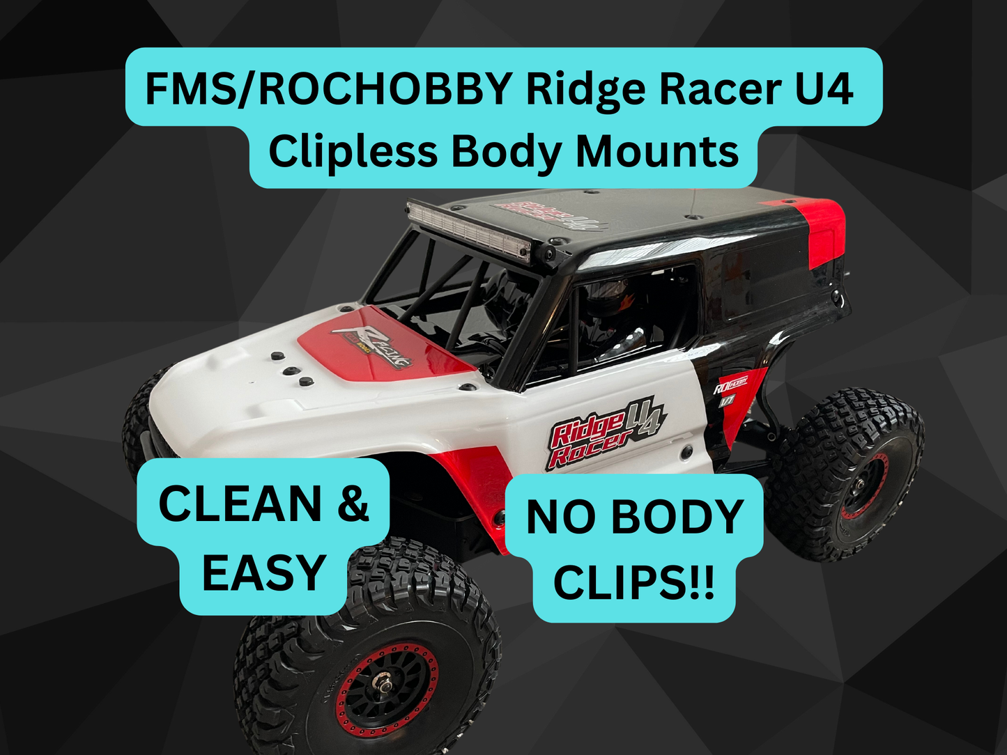 Clipless Body Mounts for ROCHOBBY Ridge Racer U4