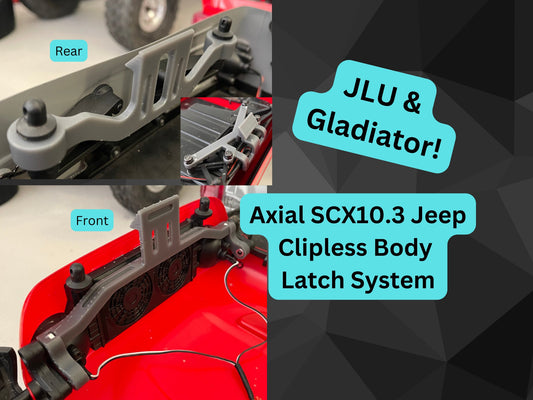 Clipless Body Latch System for SCX10.3 JLU & Gladiator